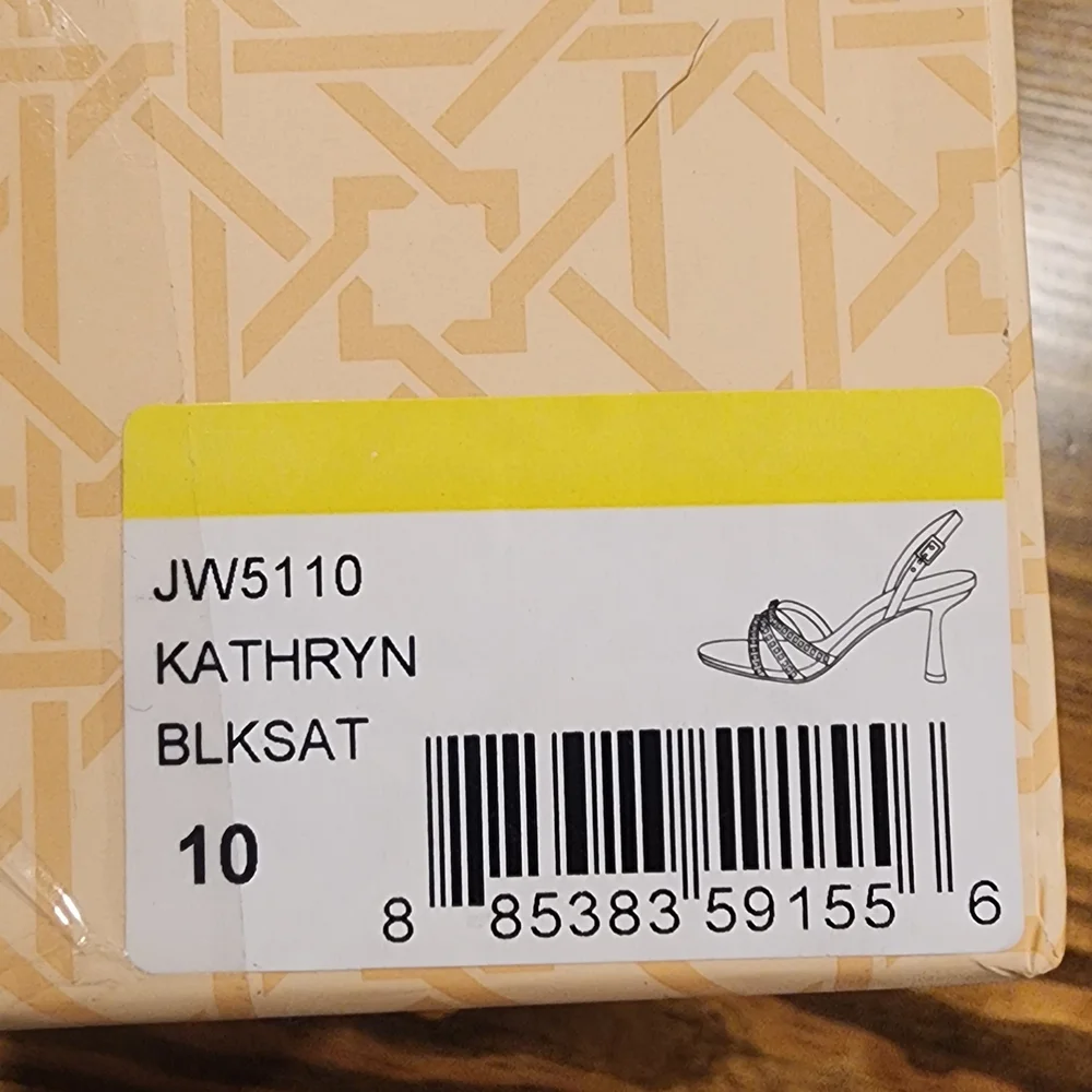 Jewel Badgley Mischka Kathryn Bejeweled Stiletto Sandal Black Size 10 NWT - Picture 7 of 8